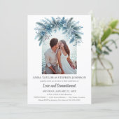 Magie van de Winter Photo Commitment Ceremony Kaart (Staand voorkant)