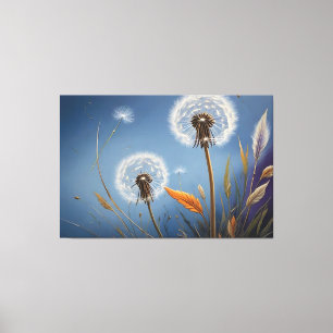 Magie van paardenbloemen in Nightsky AI kunstschil Canvas Afdruk