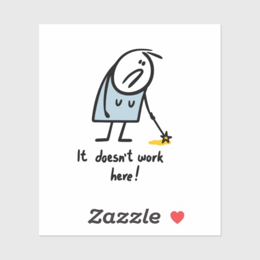 Magie werkt niet sticker (Vel)