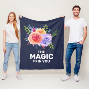 Magie zit in je Inspirerend Floral Design Fleece Deken