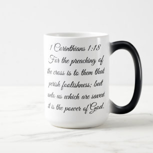 Magique 1 Corinthiens 1:18 Scripture Cross Mug