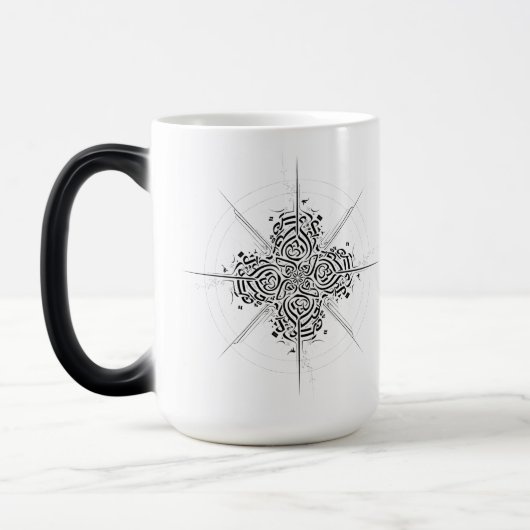 Magique Abstract Calligraphy Compass - Premium Ceramic Mug (Gauche)