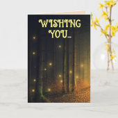MAGIQUE ANNIVERSAIRE FIREFLIES FORÊT Carte de voeu (Fleur jaune)