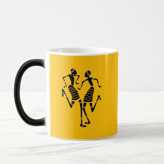 Magique Art africain, Silhouette Célébration Danse Mug (Gauche)