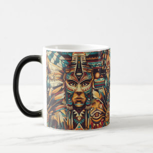 Magique Bleu charmant "Motif mésoaméricain" Morphing Mug 3