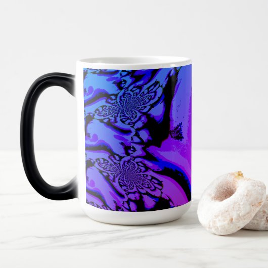 Magique Bleu Noir Rose Purple Morpher Mug (Avec donut)