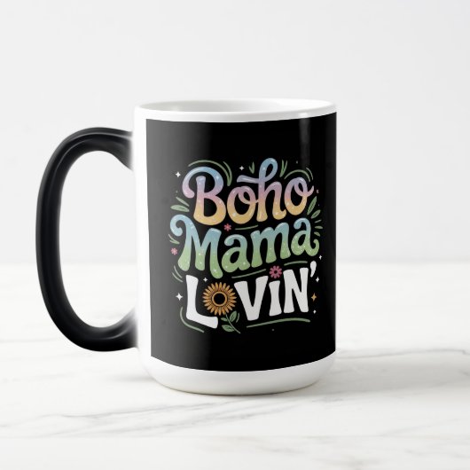 Magique Boho Mama Lovin Black Mug (Gauche)
