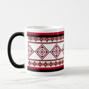 Magique Broderie ukrainienne Vyshyvanka Mug Rouge Noir
