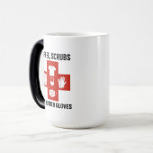 Magique Café, égratignures et gants en caoutchouc Mug (Devant gauche)