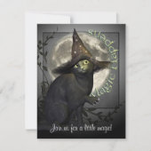 Magique Chat noir Petit Halloween Invitation (Devant)