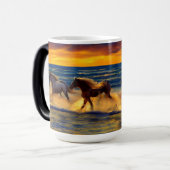 Magique Chevaux Au Coucher Du Soleil Mug (Devant gauche)
