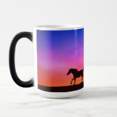 Magique Chevaux Au Coucher Du Soleil Silhouette Mug (Gauche)
