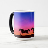 Magique Chevaux Au Coucher Du Soleil Silhouette Mug (Devant gauche)