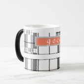 Magique Chic moderne Plaid Mug noir et blanc (Devant gauche)