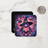 Magique Coeurs Sorcière Valentines Carte de note d (Devant/Arrière en situation)