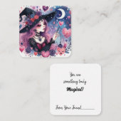 Magique Coeurs Sorcière Valentines Carte de note d (Devant / Derrière)