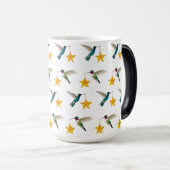 Magique Colibris et étoiles Mug à café à deux tons (Devant droit)