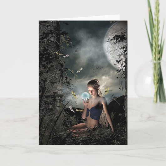 Magique Conte de fée Pleine lune Amitié Carte blan (Devant)