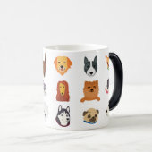 Magique Cute Colorful Dog Breeds Pattern Coffee Mug (Devant droit)
