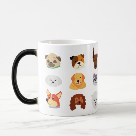 Magique Cute Colorful Dog Breeds Pattern Coffee Mug (Gauche)