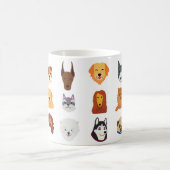 Magique Cute Colorful Dog Breeds Pattern Coffee Mug (Centre)