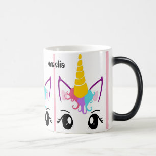 Magique Cute Unicorn Révèle Surprise Mug Nom personnalisé