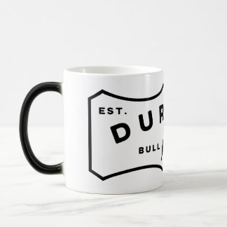 Magique Durham NC Bull Ville Étiquette Couleur Morpher Mug