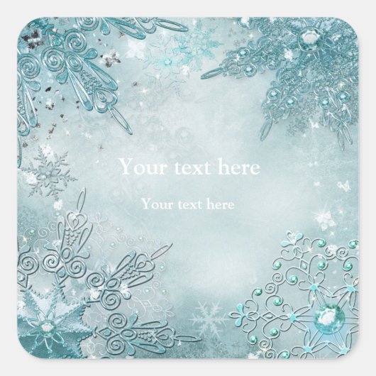 Magique Elegant Snowflakes hiver Sticker Étiquette (Devant)