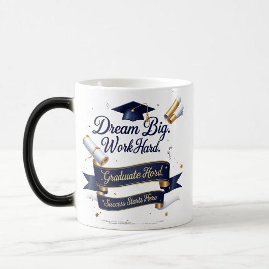 Magique Elégante Mug de Morphing Bleu & Or - 11oz (Gauche)