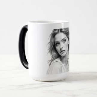 Magique Élégante Mug Portrait Noir & Blanc