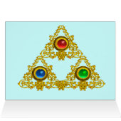 MAGIQUE ELFIC TALISMAN /GOLD TRIANGLE AVEC GEMSTON (Intérieur Horizontal (Haut))