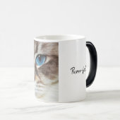 Magique Face de chat | yeux bleus | mug de transformation  (Devant droit)