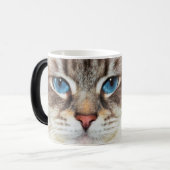 Magique Face de chat | yeux bleus | mug de transformation  (Devant gauche)