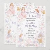 Magique Fairy Garden Invitation d'anniversaire (Devant / Derrière)