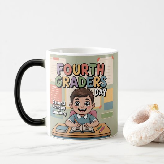 Magique Fourth Graders Day January Holiday Mug (Avec donut)