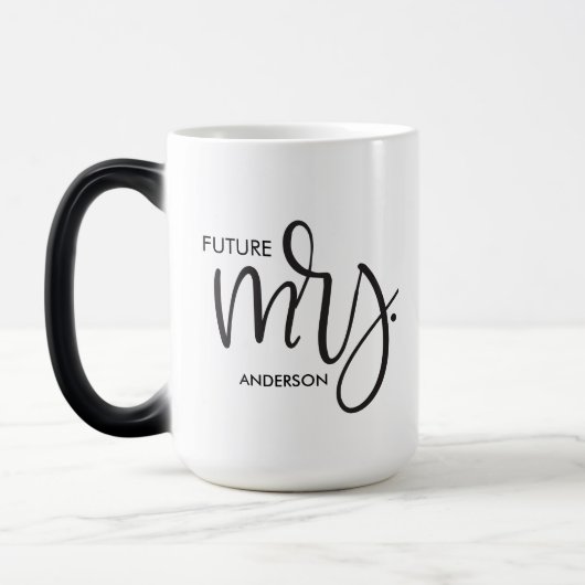 Magique "Futur Mme" Chic Fiançailles personnalisé Mug (Gauche)