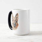 Magique German Shepherd Portrait Black Accent Mug (Devant gauche)