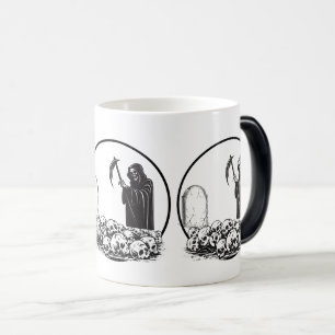 Magique Gothic Grim Reaper and Skulls Ceramic Coffee Mug