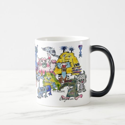 Magique Gratitude Drôle Cartoon Monster Morpher Mug (Droite)