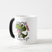 Magique Grumpy Dino Mug - "Je suis allergique au matin" (Devant gauche)