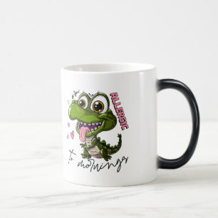 Magique Grumpy Dino Mug - "Je suis allergique au matin"