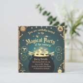 Magique Halloween Party Invitation Cauldron Design (Debout devant)