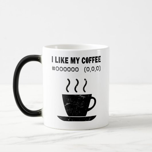Magique I Like My Coffee Black Funny Programme Coder Mug (Gauche)
