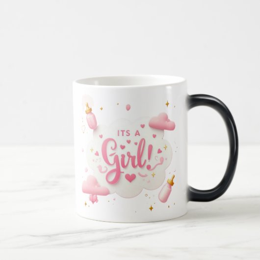 Magique "It’s a Girl!" Magic Reveal Mug – Pastel Pink (Droite)