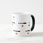 Magique Je T'Aime Morse Code Morphing Mug (Devant droit)
