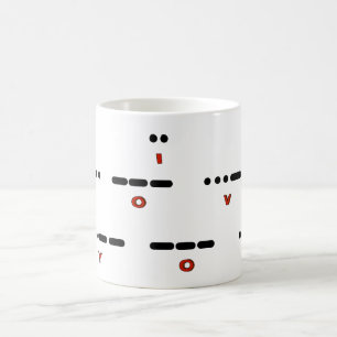 Magique Je T'Aime Morse Code Morphing Mug
