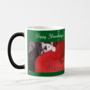 Magique Joyeux Meowlidays Mug Changeant de Couleur ,Amoure