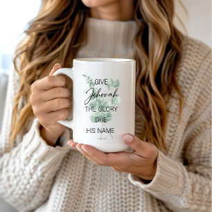 Magique JW 2025 Année Mug texte avec Eucalyptus