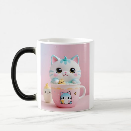 Magique Kawaii Chat Boubble Thé Mug - Jote Pastel esthétiq (Gauche)