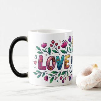 Magique Magic Morphing Mug - Floral Sunflower "Love You Mo